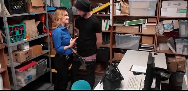  Busty security female hard fucked by a male shoplifter